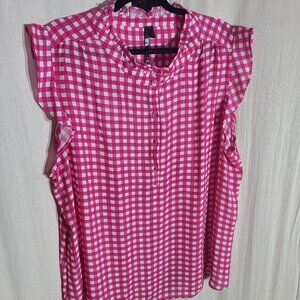 Pink & White Gingham Blouse